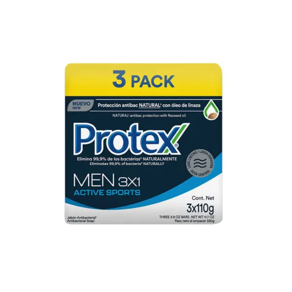 1737 Jabon Antibacterial Protex Men Sport 3 Pack, 110g