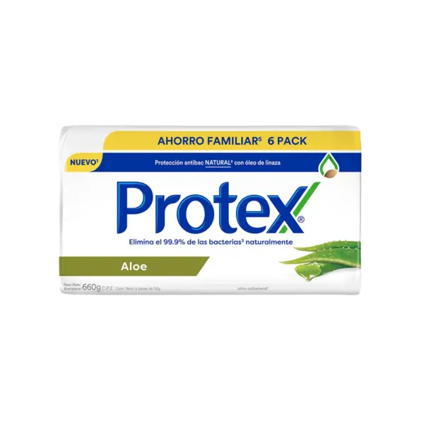 3013 Jabon Antibacterial Protex Aloe 6 Pack, 110g