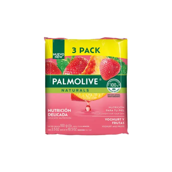 3310 Jabon Hidratante Palmolive Yogurt y Frutas 3 Pack, 100g