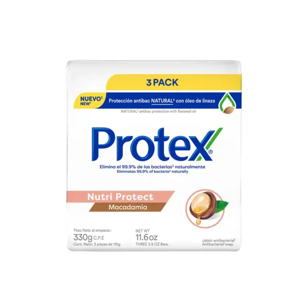 612 Jabon Antibacterial Protex Macadamia 3 Pack, 110g