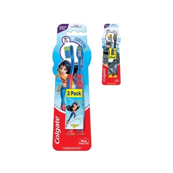 784 Cepillo de Dientes Colgate Smiles Batman / Mujer Maravilla 2 Pack